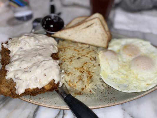 Chicken Country-Fried Steak & Eggs