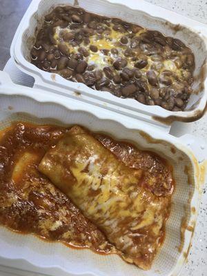 Chicken enchilada Side of whole beans