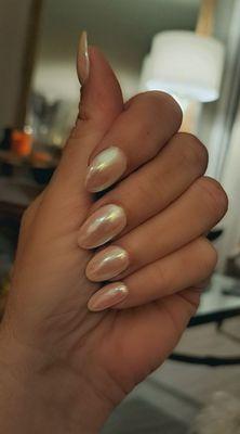 Chrome #12 powder dip mani by Ann