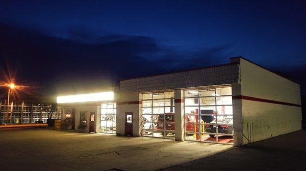 looking into the bays at night