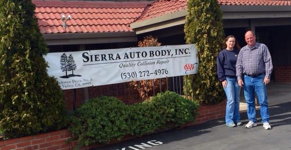 Mike and Astrid are the owners at Sierra Auto Body, Inc.