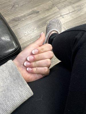 French round SNS manicure  (no tips or anything)