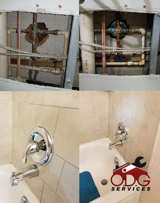 new shower valve installation without tile removal.