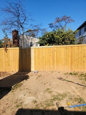 Stump grind and fence repair from fallen branch