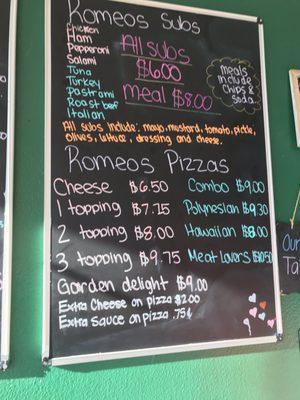 Menu board