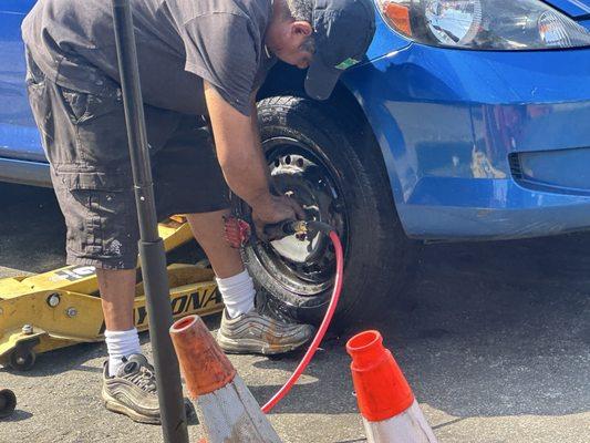 My car tire was plugged with filler for "cash only" $45