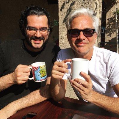 Dining on the sunny patio