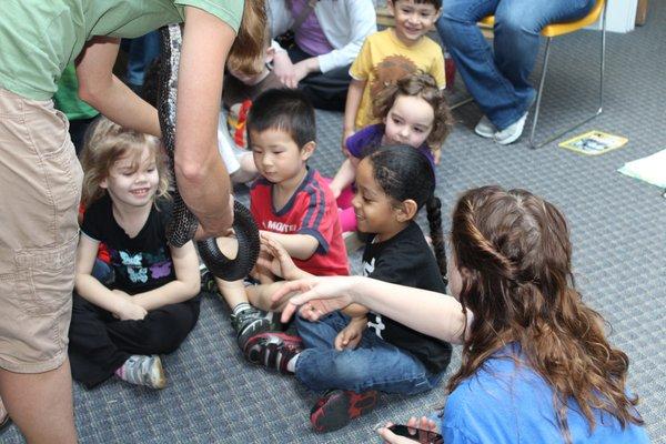 The Naturalist with IndyParks visits us each month and sometimes brings special friends for us to meet!