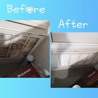 Vents before and after