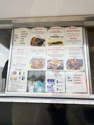 Updated menu prices as of 10/2024