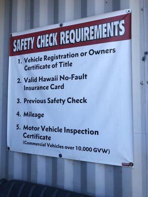 Safety check requirements