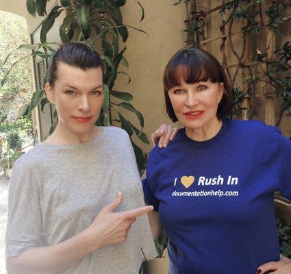 Mila Jovovich, Hollywood Star with her mother Galina, borth are loyal clients of Rush In