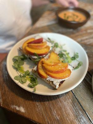 Roasted Peach Foccacia