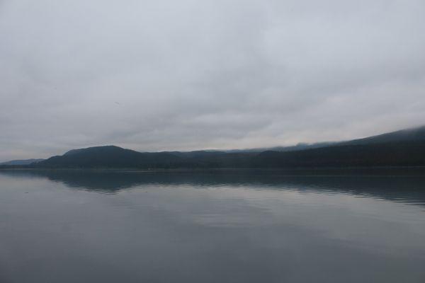 The view from our lakeside cabin porch.