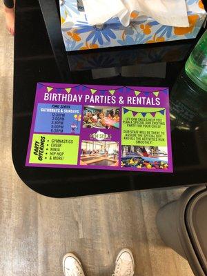 Birthday party rentals