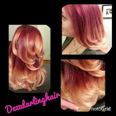 Hair by Dezz, call it the fire Ombre '