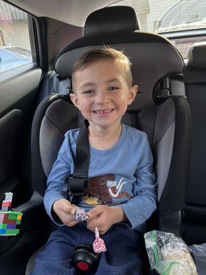 My 5 year old right after his hair cut.