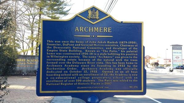 Archmere Historical Marker