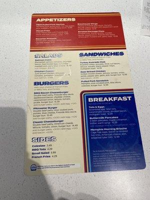 Food menu