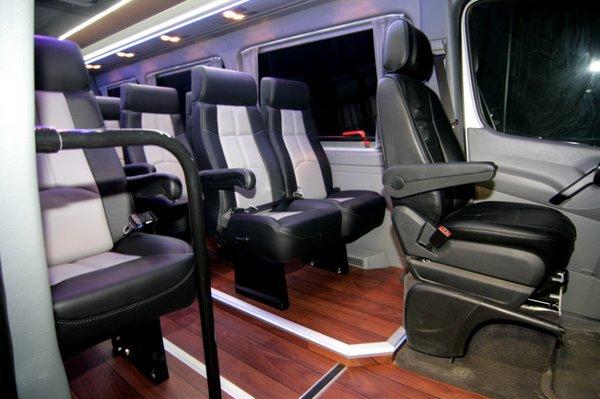 Mini size luxury bus with leather seat.