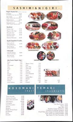 Sushi and Sashimi, Hosomaki and Handrolls