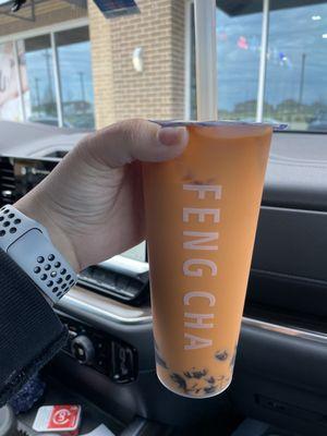 Thai Milk Tea with grass jelly