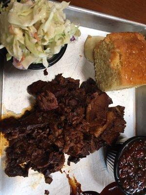 Brisket, baked beans, and coleslaw are to die for!