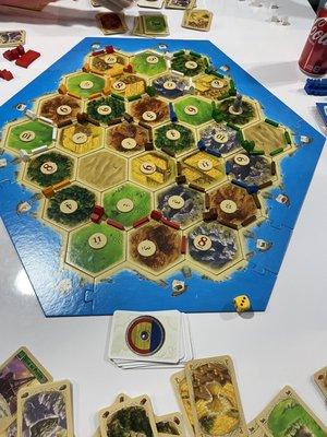 Tabletop game, Catan, during Friday night games!