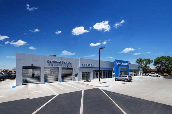 Edwards Chevrolet Buick GMC Service Department on the left