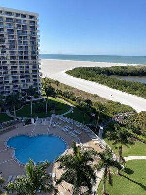 View from the balcony - about 1/4 mile walk to the ocean.