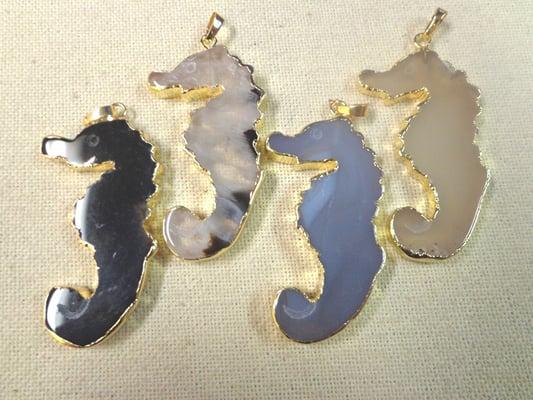 Natural Agate Seahorses