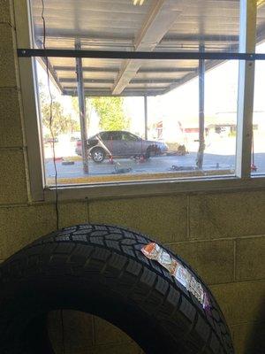 My car getting tires.