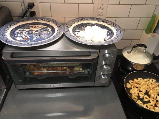 This mini oven works as the plate warmers too!