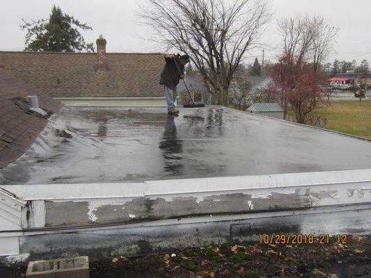 We specialize in flat roofs E.P.D.M rubber membrane, flashing, drains, shingles, ice, snow removal and Emergency roof leaks.