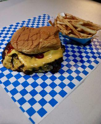 OG Burger with our wagyu beef tallow French fries