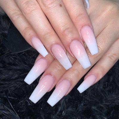 Pink and white ombré