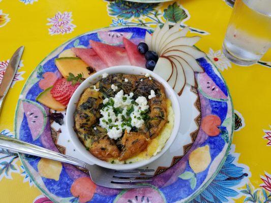 Basil and goat cheese quiche