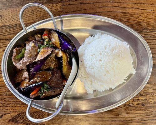 Spicy eggplant with beef