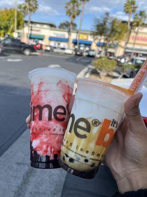 Strawberry coconut and tiger sugar milk tea