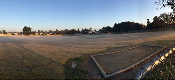 Frosty field. How many miles did I run around this? So happy not having to wake up and run this in PE!