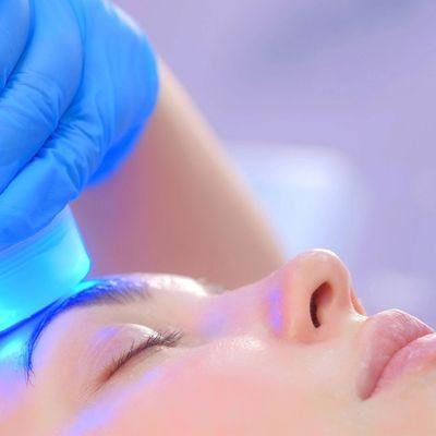 Cryo Glow facial client