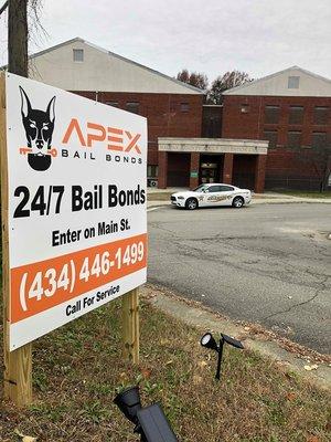 Apex Bail Bonds is located just FEET from the Halifax Jail!