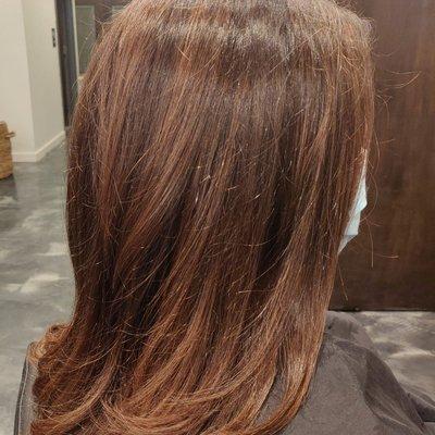 Caramel balayage for a soft natural look by Hershy