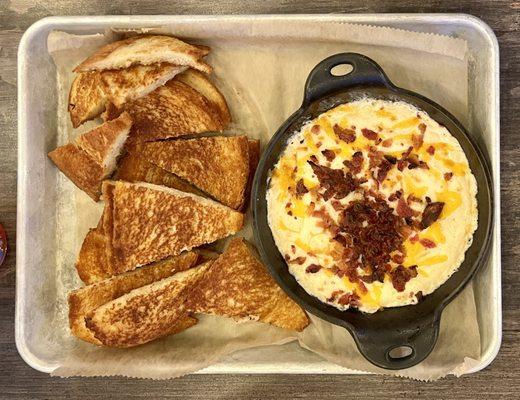 Bacon dip with sourdough toast