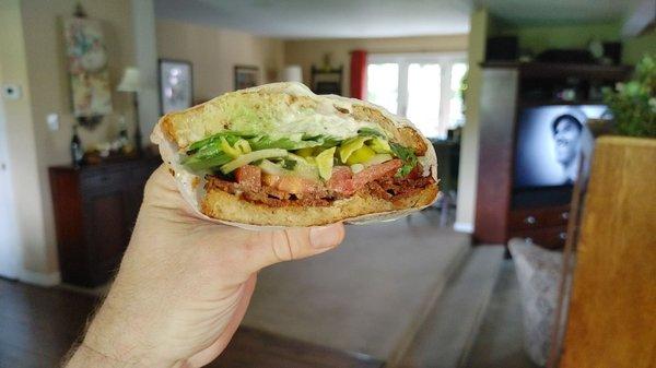 BLTA + pickles + pepperoncinis