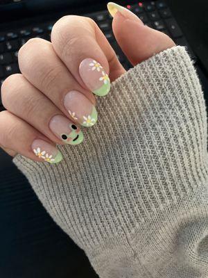 Dip manicure with gel design