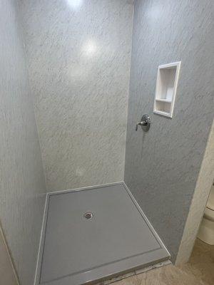 A beautiful new walk-in shower that replaced an old outdated shower in Terrell Hills, San Antonio Texas.