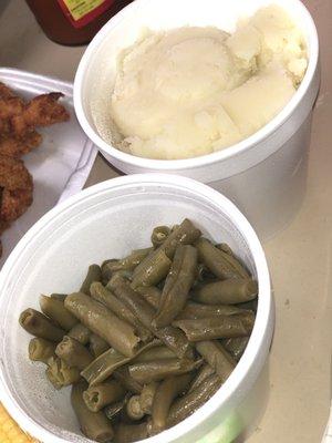 Green beans and Mashed potatoes...