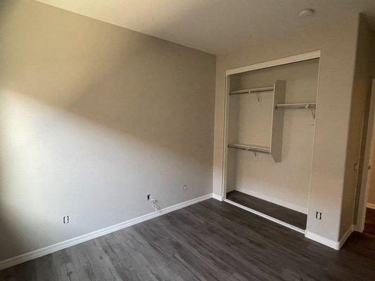 Painted walls, ceiling and baseboards.