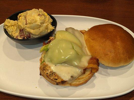 California Chicken Burger and Potato Salad